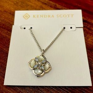 Dira Stone Silver Short Pendant Necklace in Ivory Mix Kendra Scott